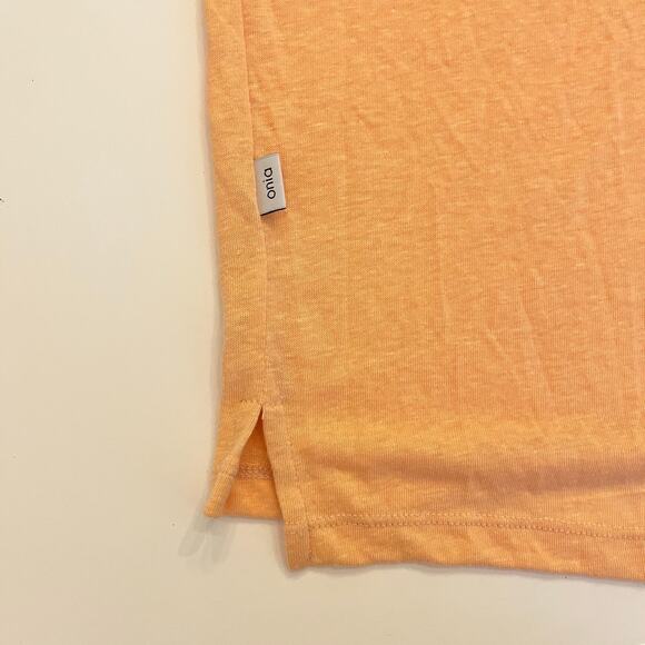 Onia Shawn Linen Polo Mens Medium Orange Short Sleeve - Picture 4 of 9